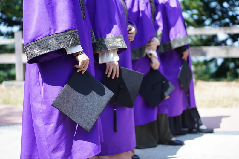 graduation, graduating, mortarboard, education, focus on foreground, academic, graduation gown, in a row, cap, real people, hat, day, graduate, clothing