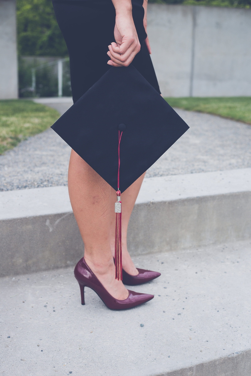 degree, city, mortar, women, university, outdoors, lifestyles, shoe, graduation, human limb, success, grad, black color, education, standing, adult, human leg