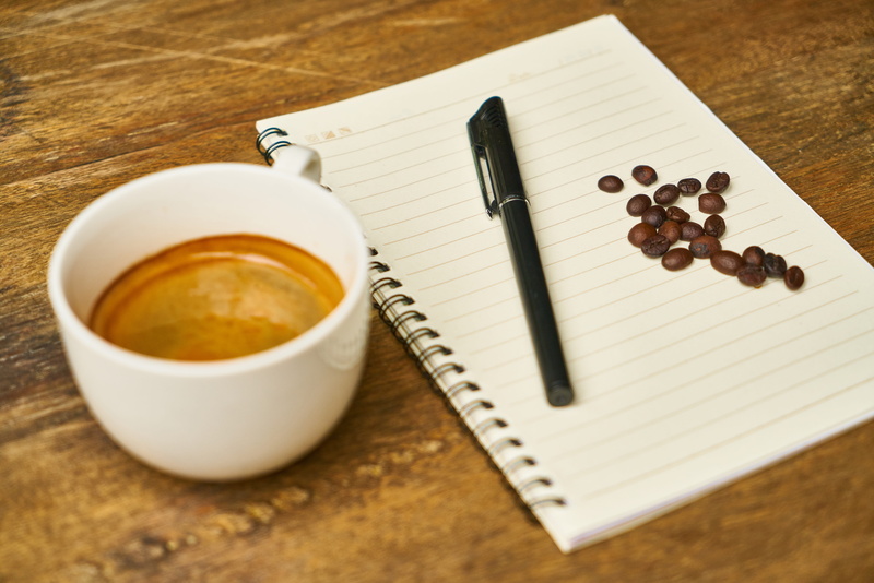 beautiful, core, no people, background, spiral notebook, kitchen, notebook, restaurant, scented, food photo, crockery, breakfast, still life, wood, espresso