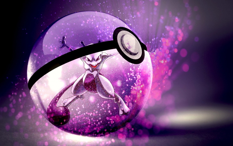 anime, 1080P, pokemon, mewtwo, pokeball