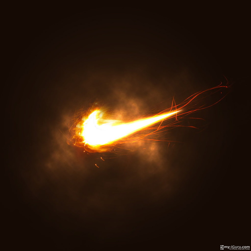 480P, dark, dark background, background, famous sports brand, sparks, famous, shiny, sports, logo, brand, nike