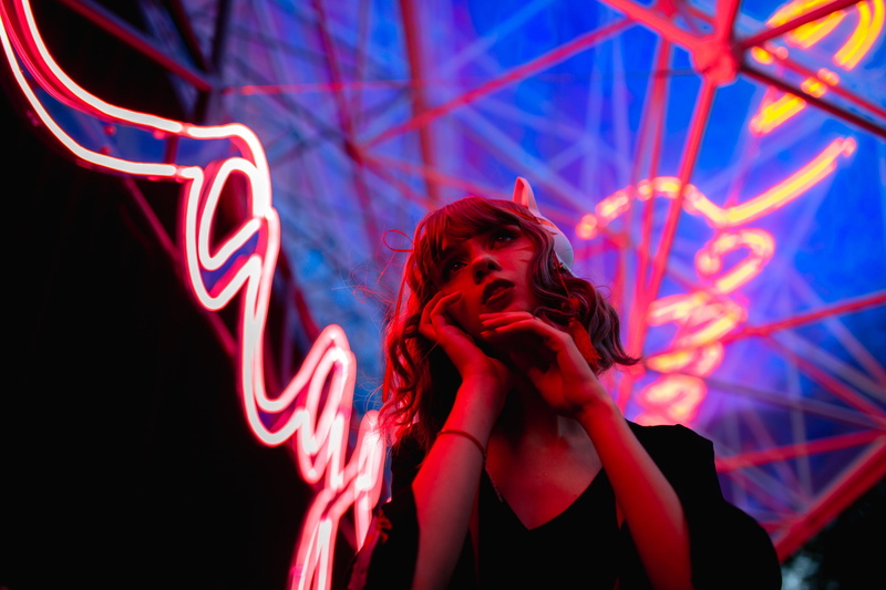 Mikhail Shvetsov, neon, Valeriya Ranevskaya, fox girl, 2K