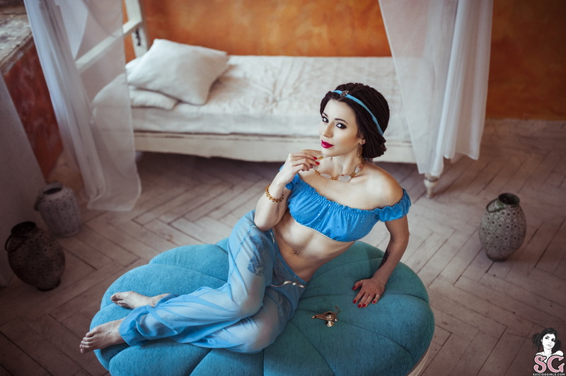 home interior, flooring, furniture, pillow, cosplay, indoors, 1080P, one person, sitting, cozy, high angle view, beautiful people, beauty, brunette, tattoo