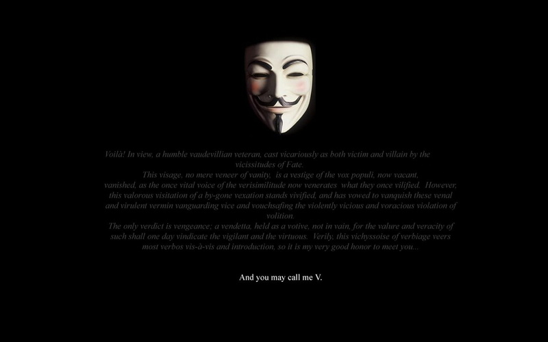 dark, portrait, black background, Movie, V For Vendetta, mask, western script, one person, guy, studio shot, digital composite, text, close-up, communication