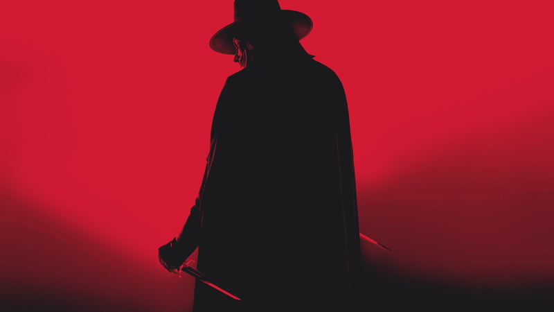 1080P, mask, V, V for Vendetta, Guy Fawkes mask, red, black, DC Comics, Guy Fawkes, Vertigo, hat