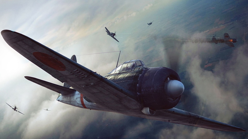 Warfare, hd, Military, 1080P, japanese, aircraft, art, zero, plane