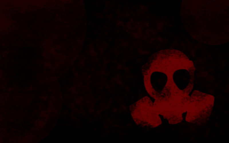 body part, red, indoors, batman, fear, studio shot, logo, dark, black, human bone, black background, human skeleton, bone, close-up, biohazard, human skull
