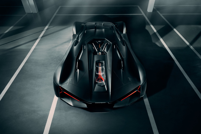 mode of transportation, concept cars, motion, lamborghini terzo millennio, black color, lamborghini, absence, empty, flooring, sign, electric cars, futuristic