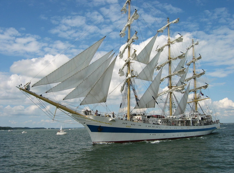 sailing ship, sea, day, beauty in nature, mast, yacht, cloud - sky, outdoors, mode of transportation, transportation, 1080P, pole, travel, ship, luxury