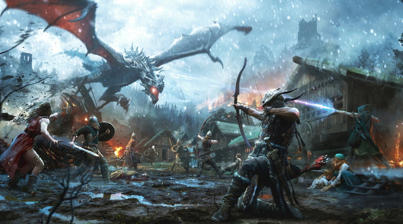 outdoors, burning, 4K, elder, snow, group of animals, The Elder Scrolls, Legends, fire, flame, food and drink, day, winter, scroll, no people, bonfire