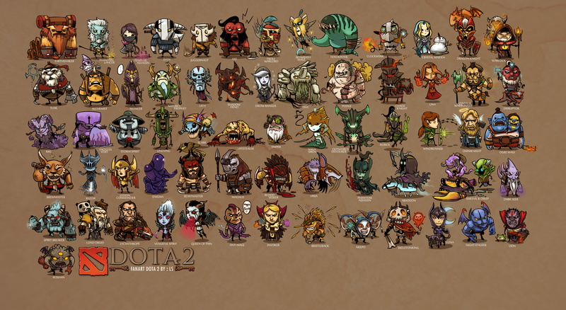 dota, human representation, symbol, abundance, wall - building feature, order, art and craft, people, Drawn, digital, no people, choice, collection, arrangement