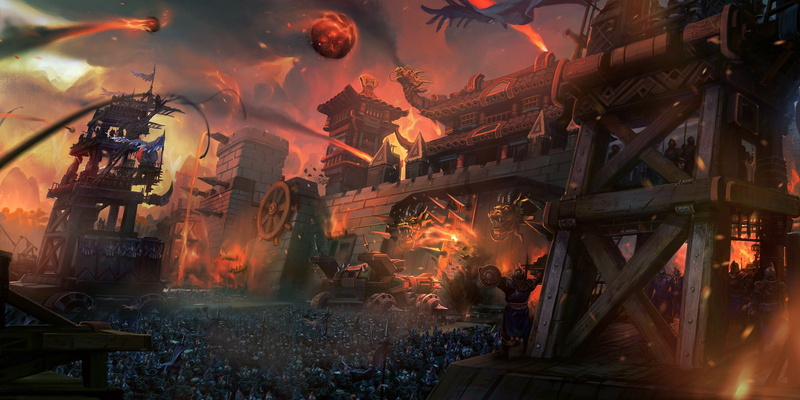 mmo, city, smoke - physical structure, motion, built structure, heat - temperature, warrior, artwork, Kingdoms, Strategy, three, building, illuminated