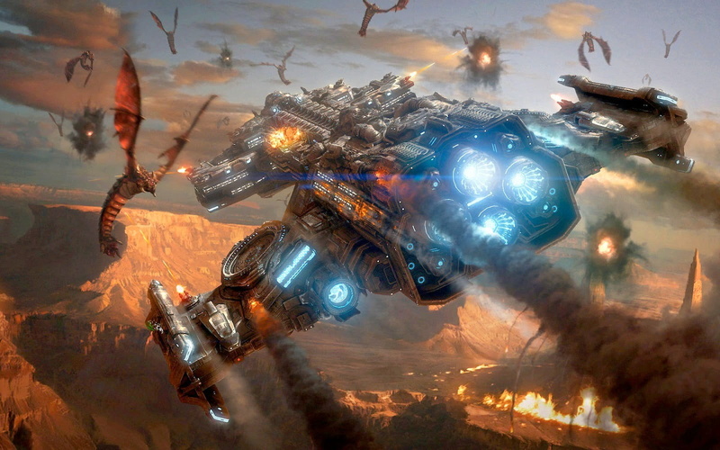 StarCraft, sunlight, focus on foreground, 720P, StarCraft II : Heart Of The Swarm, close-up, Xbox, strategy games, no people, painting, fantasy art, technology