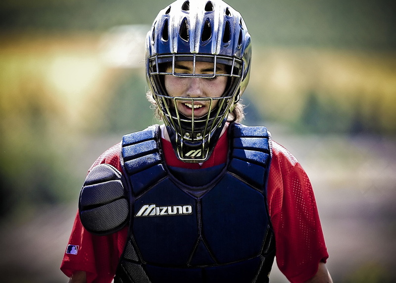 1080P, clothing, child, competitor, uniform, sport, baseball catcher, player, catchers mask, headshot, outdoors, athlete, day, baseball, determination