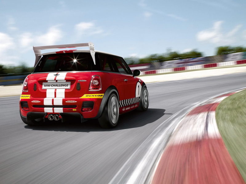 1080P, red car, track, race, sport car, mini, rear, mini-challenge, 2008, angle, fast, challenge, speed, cars