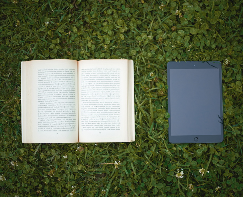 land, course, directly above, opposing, wireless technology, beside, garden, new, white color, ipad, close-up, green color, no people, communication, to write