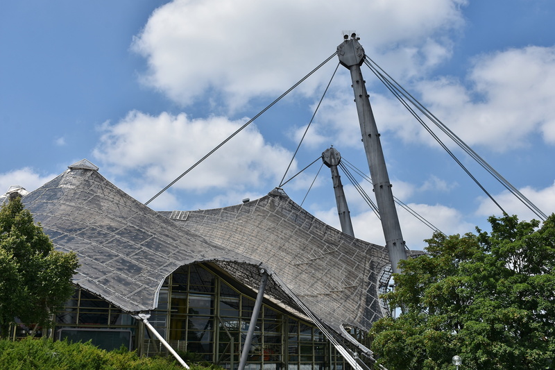 excursion destination, building, black, skeleton, construction industry, factory, southern germany, stadium, no people, strive, olympia, park, industry