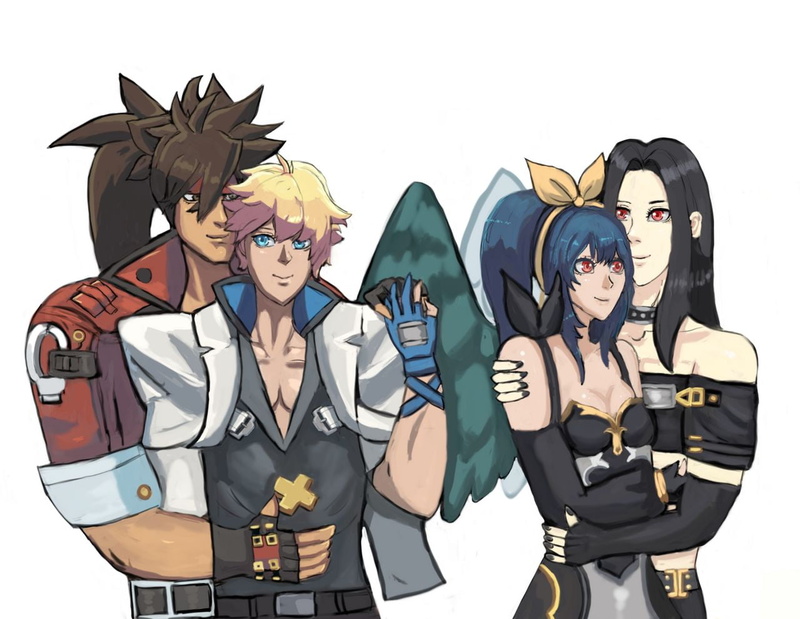 Guilty gear strive, Guilty Gear, couple, Testament (guilty gear), Dizzy (Guilty Gear), anime girl with wings, Yaoi, Sol badguy, anime games, 720P, anime boys