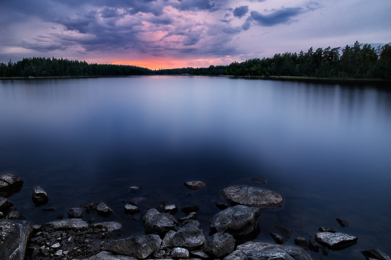 forest, stenar, north  rocks, summer, lake, cloud - Sky, sky, landskap, clouds, outdoors, yta, nature, skog, seascape, sverige, hav, dusk, vy, sunrise