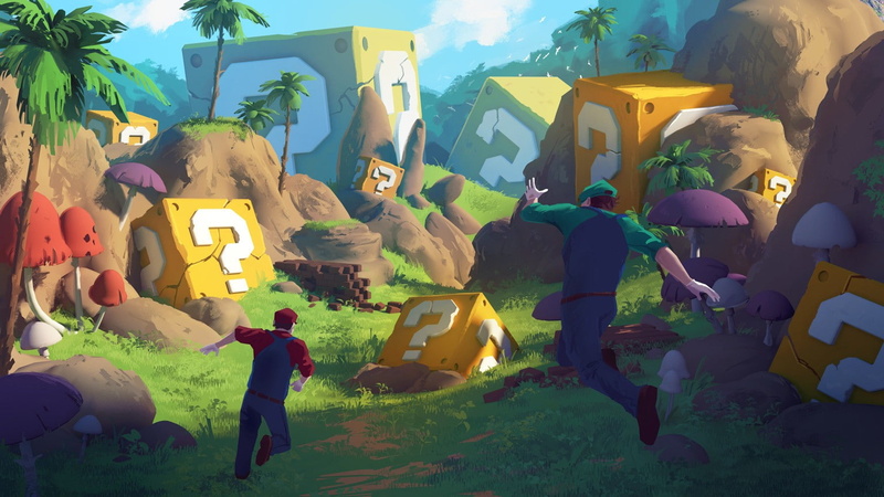 Bonus, video games, mushroom, 720P, Jumping, Super Mario