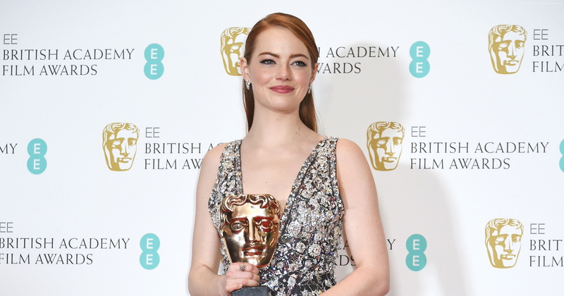 Emma Stone, dress, red carpet, winner, BAFTA 2017, 2K