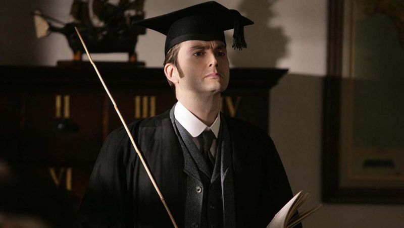 David Tennant, young men, mortarboard, looking at camera, one person, university, standing, learning, education, university student, student, front view