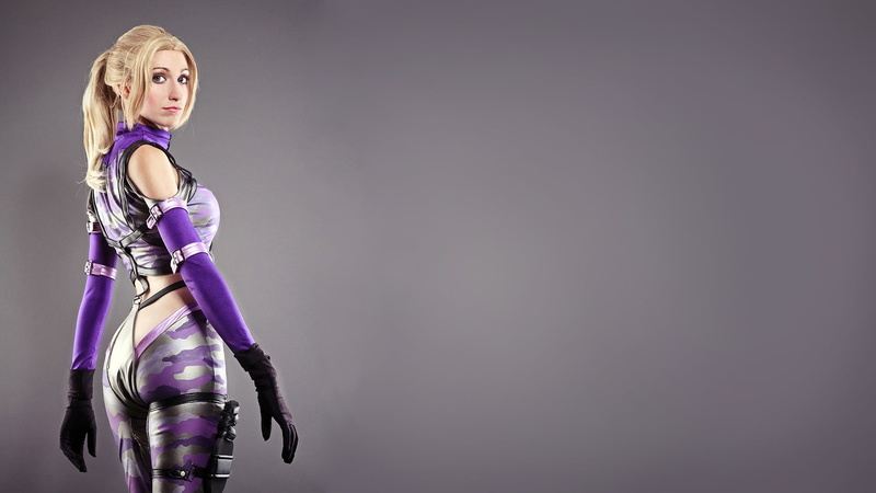 purple, indoors, 1080P, Nina Williams, young women, one person, death by degrees, beautiful woman, women, fashion model, copy space, face, cosplay, long hair