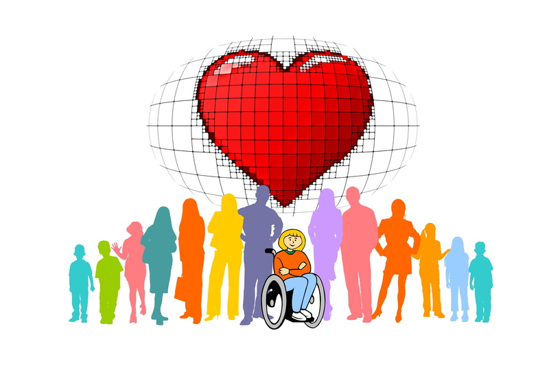 silhouette, love, community, studio shot, man, disability, creativity, disadvantage, heart, social networking, wheelchair, males, human, positive emotion