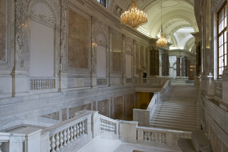 arch, empty, belief, place of worship, travel destinations, stairs, railing, vienna, white, religion, built structure, new castle, history, hofburg imperial palace