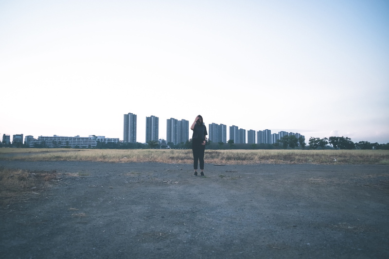woman, architecture, building, confusion, way, city, standing, nature, land, lifestyles, outdoors, shoes, isolation, front, girl, leisure activity, walking
