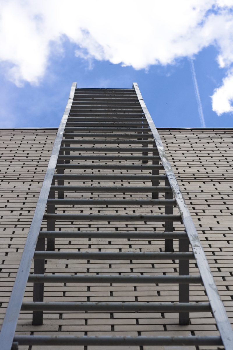 nature, overcome, moving, building exterior, staircase, progress, alternative energy, steps, success, growth, metal, tool, outdoors, brick, low angle view