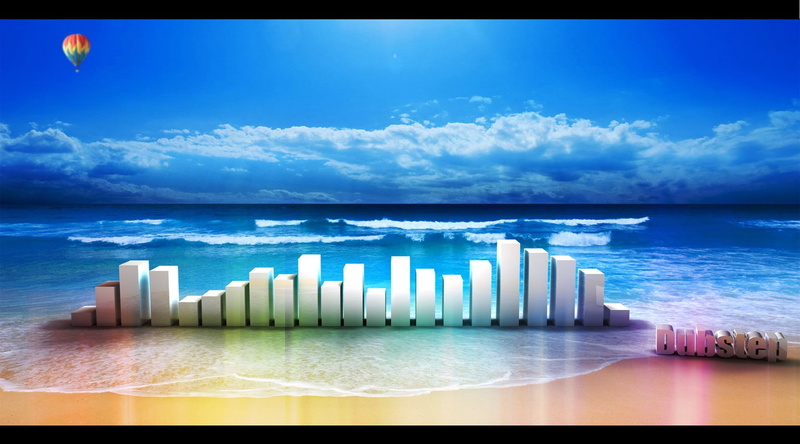 data, landscape, dubstep, digital art, beach, hot air balloons, horizon, graph, scenics - nature, motion, cloud - sky, land, diagram, business, water, blue