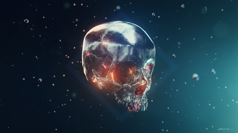 skull, 4K, digital art, Dante Metaphor