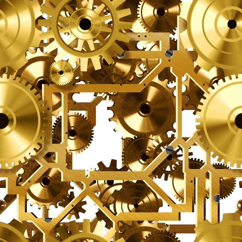 clockworks, indoors, machine part, technology, 1080P, connection, factory, manufacturing, gold colored, cogs, pattern, ceiling, mechanism, close-up, complexity