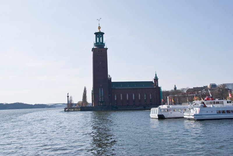 history, building, 4K, outdoors, nobel prize, architecture, water, nature, bell tower, sweden, stockholm, travel destinations, scandinavia, built structure