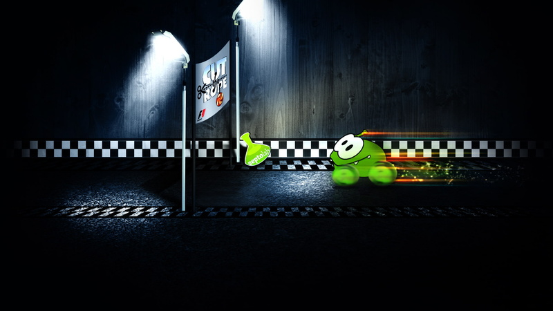 small, Formula 1, candy, Amateur, part, minimalism., character, 1080P, the prize, Om-Nom, takes, caramel, monster, Cup, the universe, races, green, Am Dumb