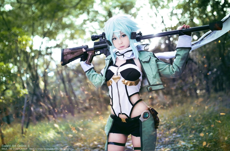 girls with guns, Sword Art Online, Asada Shino, Gun Gale Online, 1080P, cosplay, Misa TW Cosplayer
