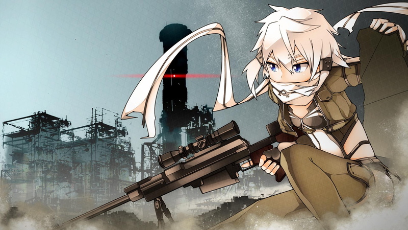 online, sword art online, gun, art, anime, guns, gale, asada, asada shino, gun gale online, sword, shino, 1080P