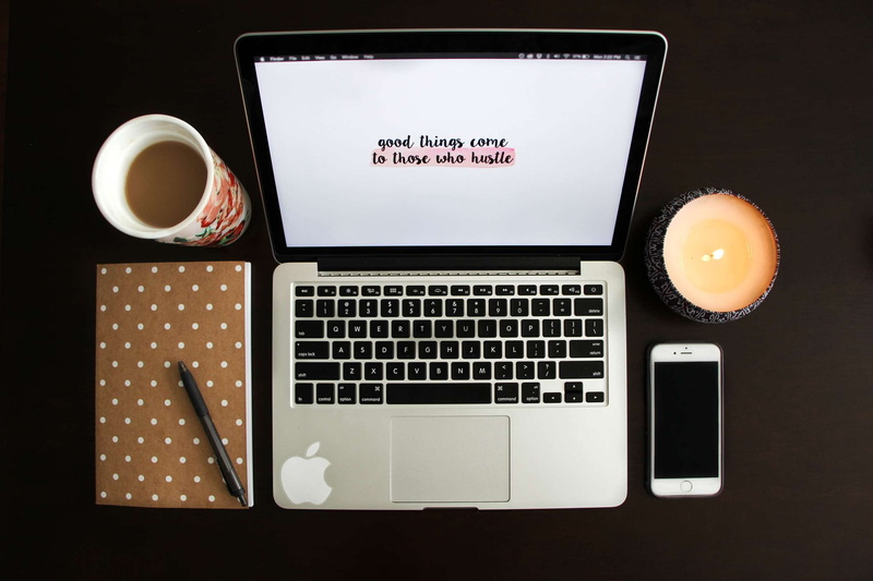 desk, hustle, excel, macbook pro, caffeine, background, computer, table, job, connection, iphone, food and drink, black background, desktop, drink, no people