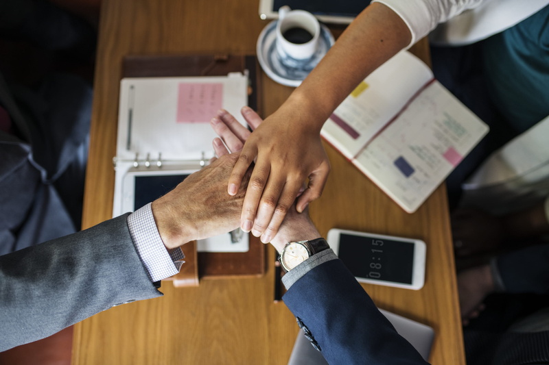 table, brown, holding, high angle view, cooperation, agreement, business, two people, suit, union, human body part, technology, coworker, meeting, united