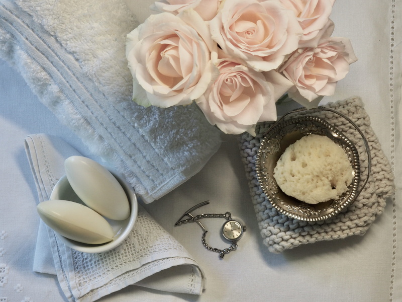still life, freshness, jewelry, flower arrangement, clean, high angle view, pearl jewelry, bath, rose, cloth, beauty in nature, rose - flower, knit, face cloth