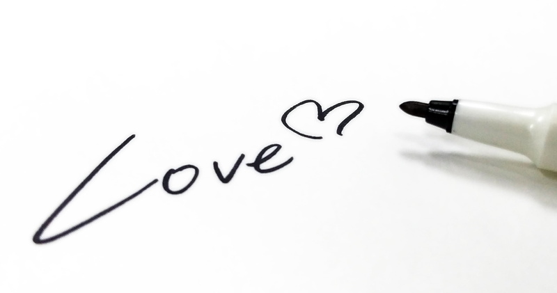 fountain pen, near, black, note paper, western script, white background, love, letter, communication, single word, black color, marker, nib, pen, no people