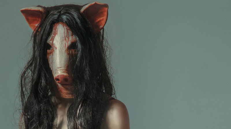 person, mask, pig, Jigsaw, 2017, wearing, 4K, 4K