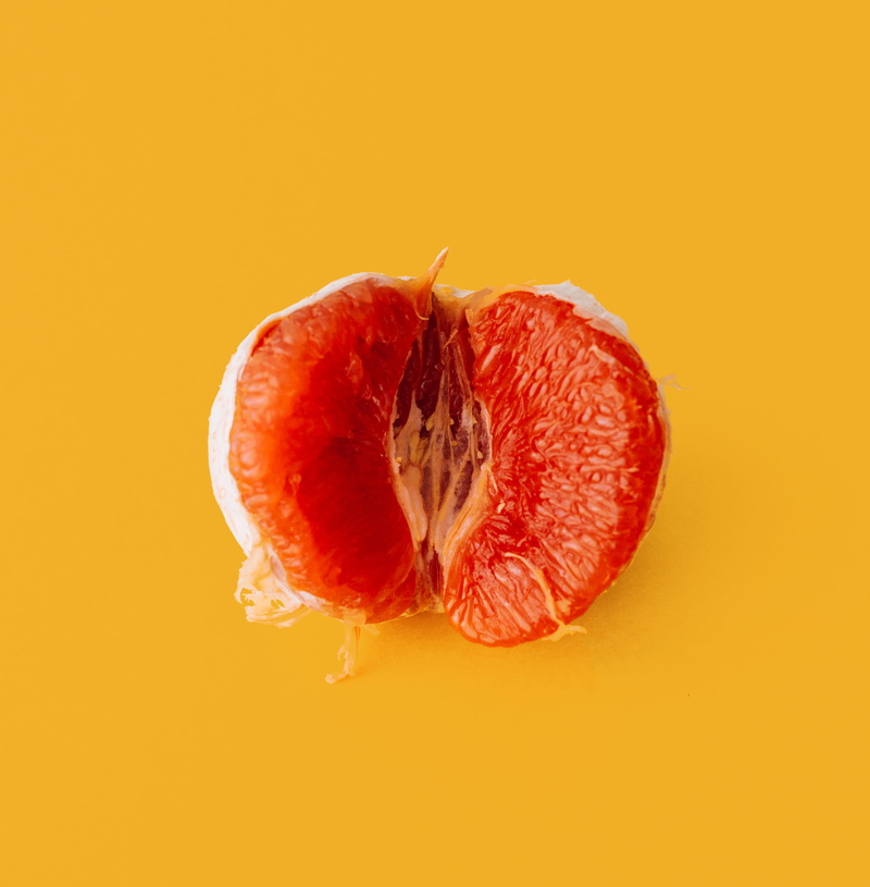 fruit, peeled, orange color, food and drink, segment, orange, wellbeing, ripe, 2K, single object, tomato, copy space, pomelo, orange background, still life