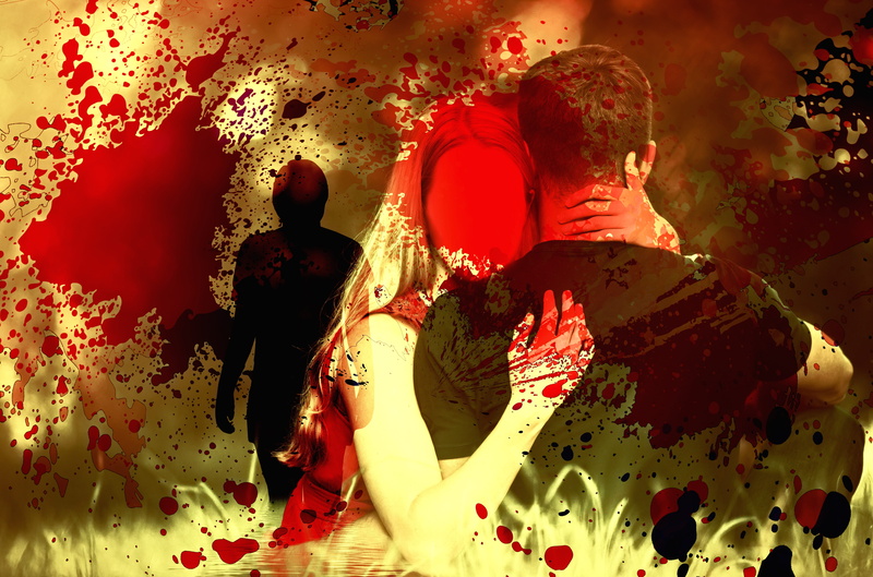 connectedness, one person, hatred, confetti, high angle view, adult, low section, togetherness, man, floral pattern, separation, conflict, women, rear view