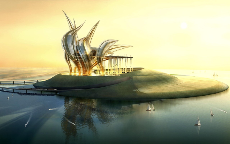 modern, future, island, tech, isl, animals, 1080P, architecture, high, future island, design