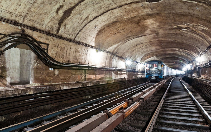 railroad Station Platform, blue, tunnel, indoors, station, transportation, direction, 1080P, rails, train conductor, journey, steel, speed, railroad station