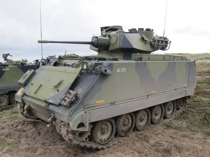 land vehicle, transportation, mode of transportation, field, tank, sky, armed forces, land, APC, aggression, nature, army, ACAV, no people, day, U.S. Army
