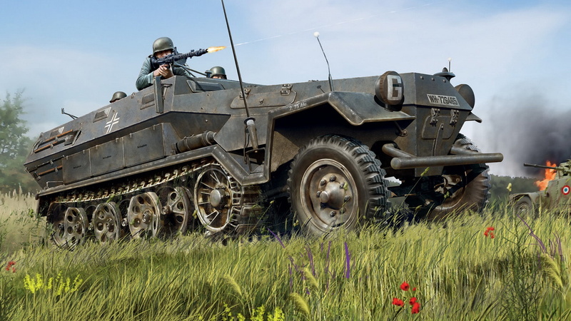 German medium half-track armored personnel carrier, Sonderkraftfahrzeug 251, Sd Kfz 251, 1080P, SdKfz 251