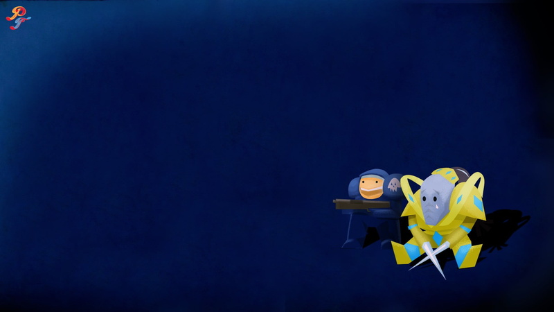 Protoss, colored background, no people, small, close-up, Terran, Starcraft II, representation, indoors, two, digital, blue, single object, sea, cut out